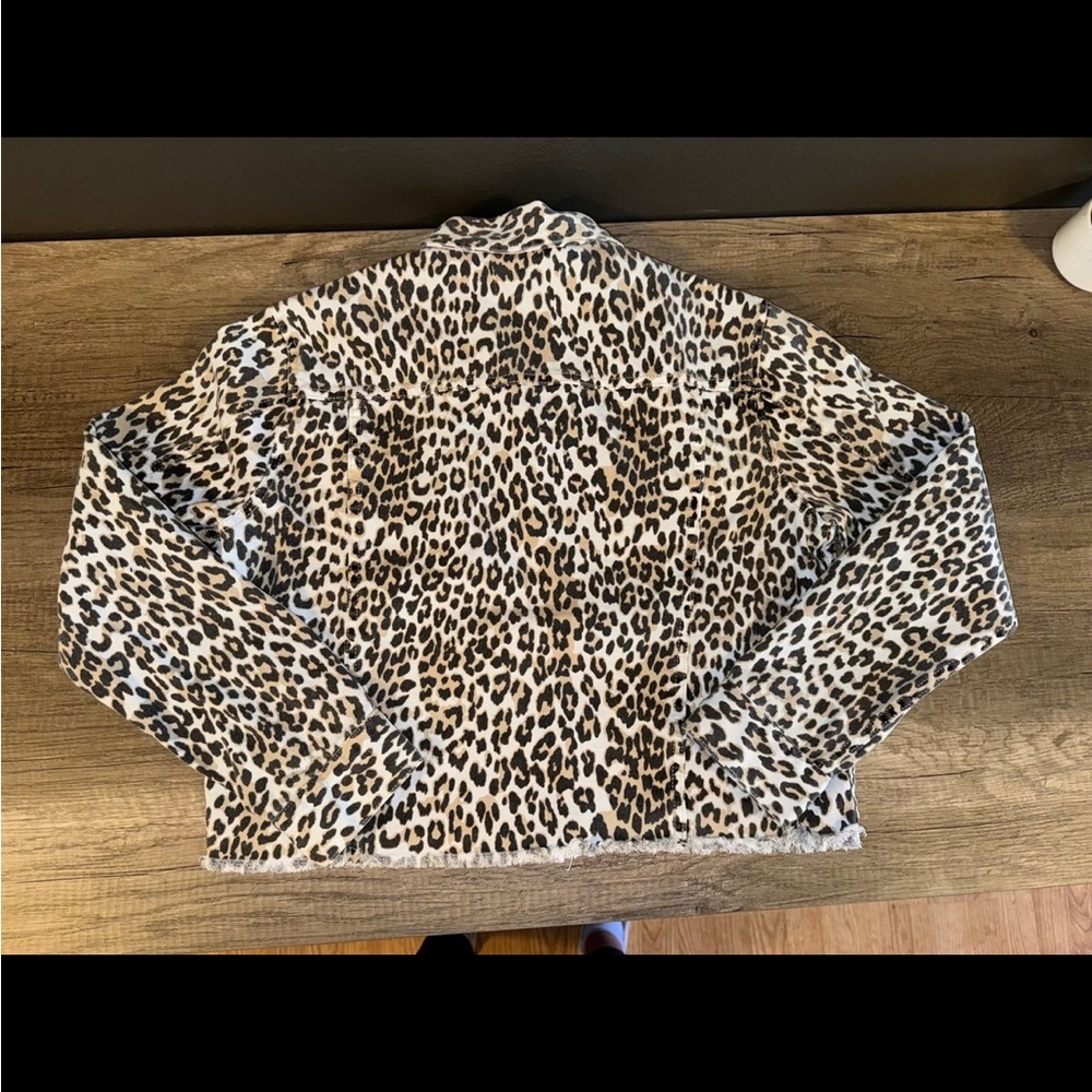 Altar'd State Leopard Print Denim Jacket - Picture 2 of 6